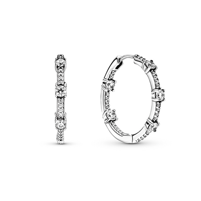 Sparkling Pavé Bars Hoop Earring