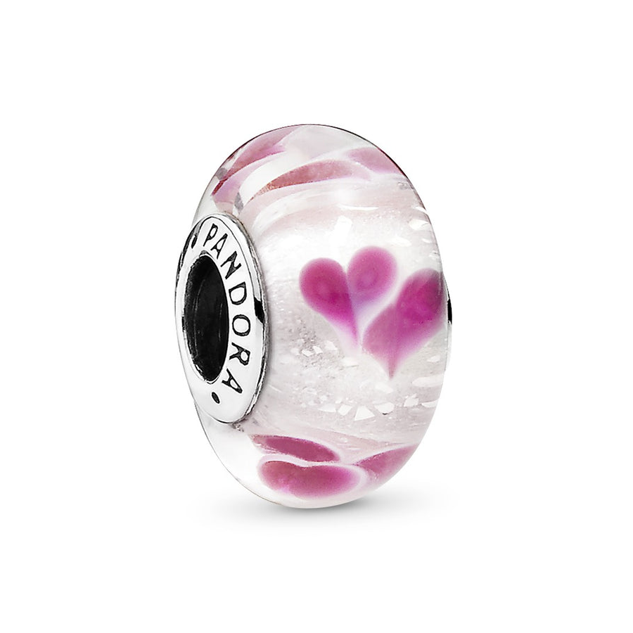 Pink Hearts Bead Charm