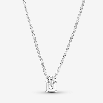 Round & Square Sparkling Pendant Necklace