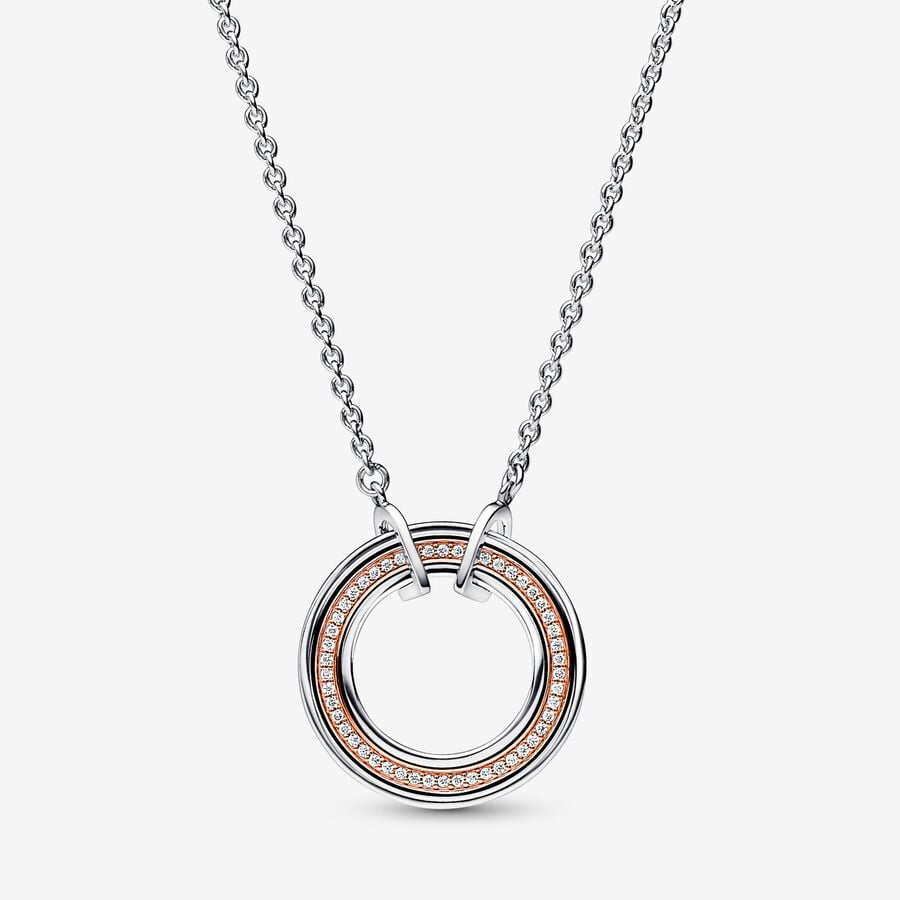 Rose Gold Two Tone Pavé Necklace