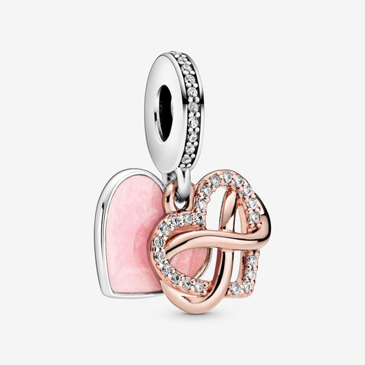 Family Forever and Always Infinity Heart Charm