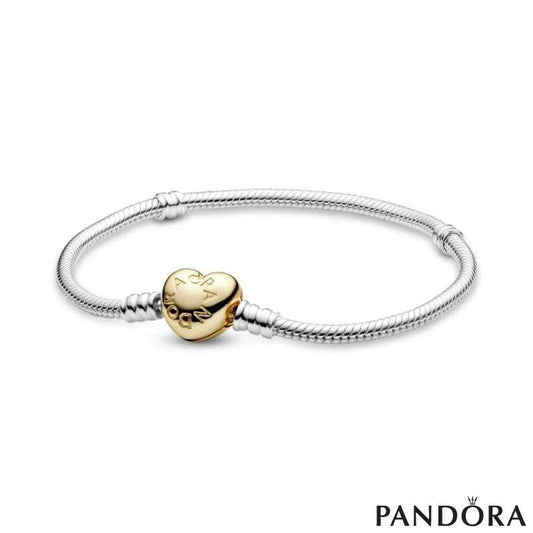 Moments Gold Heart Clasp Snake Chain Bracelet