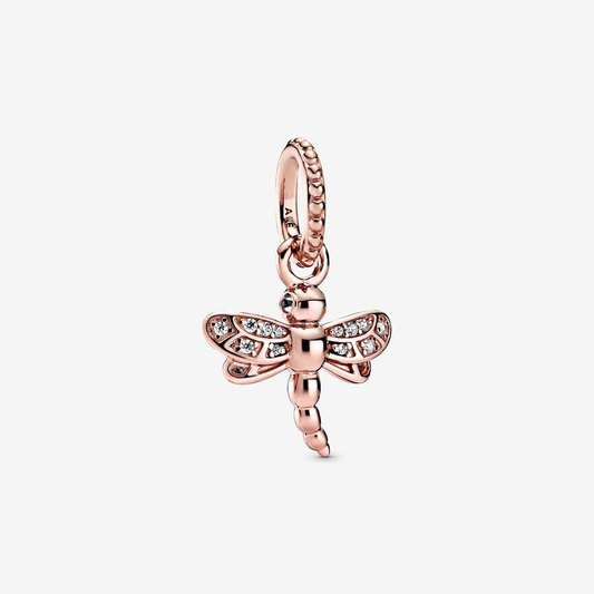 Rose Gold Dragonfly Charm